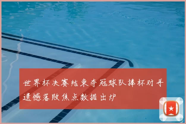 世界杯决赛结束夺冠球队捧杯对手遗憾落败焦点数据出炉